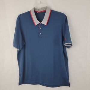 ADIDAS Mens Polo Shirt Sz XL Golf BLUE Gray Climacool Sport Stretch Peppy Casual